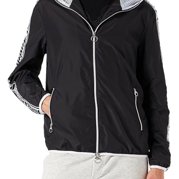 Armani exchange mens logo tape windbreaker jacket in black size S...USED - Picture 2 of 6